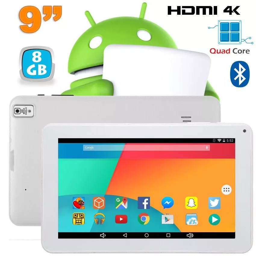 Tablette 9 pouces Android 6.0 Tactile HDMI 4K 1,5GHz 1Go RAM 8Go